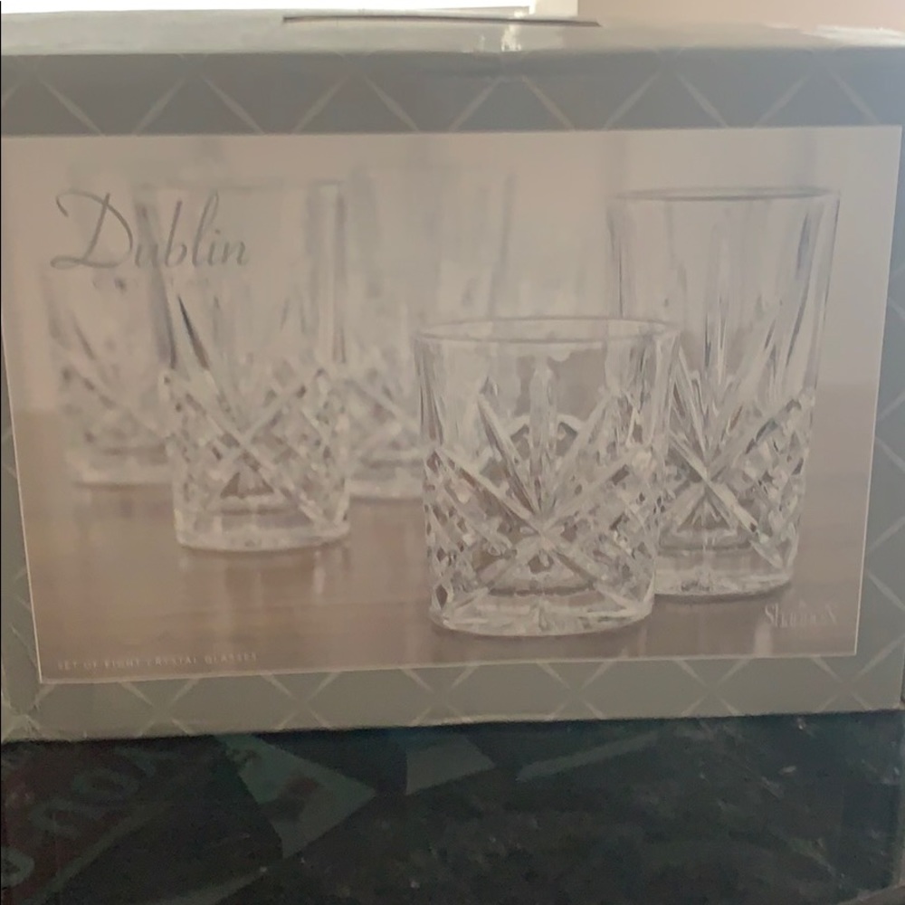 Set of eight crystal glasses